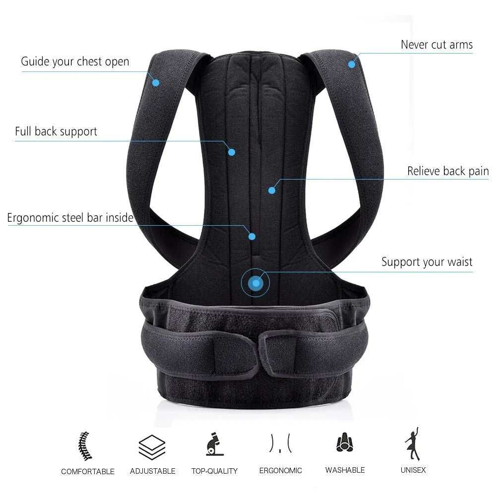 Posture Corrector Belt Adjustable Back Pain Relief