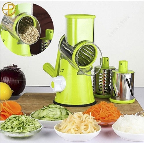 Multifunctional Tabletop Drum Cheese Grater, Rotary Drum Cutter and Slicer, 3 in 1