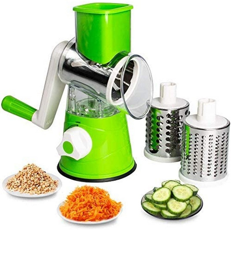 Multifunctional Tabletop Drum Cheese Grater, Rotary Drum Cutter and Slicer, 3 in 1