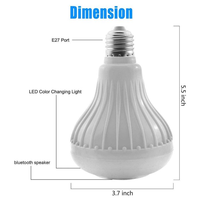 LED Music Smart Bulb with Bluetooth Speaker