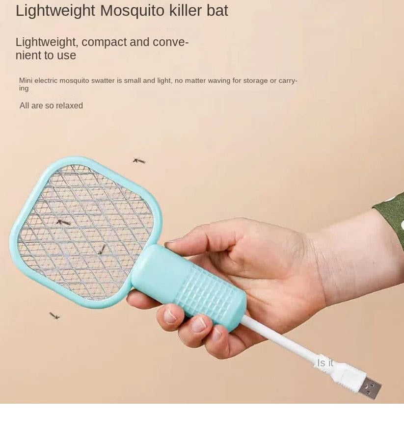 Mini USB Electric Mosquito Racket, Rechargeable Summer Fly Swatters Trap, Mosquito Swatter UV Light Sharp Sparking Racket