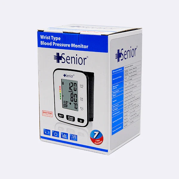 Senior Digital Automatic Wrist Blood Pressure Monitor With High and Low BP Indicator And Pulse Measurement