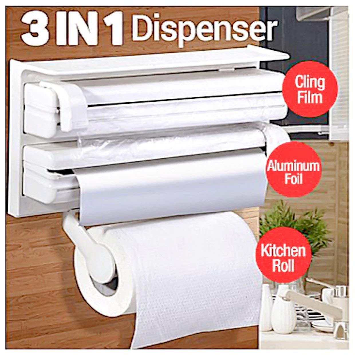 3 In 1 Kitchen Triple Paper Dispenser