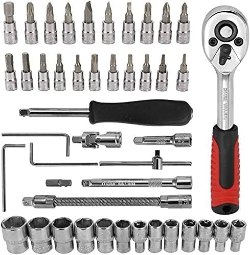 46 Pieces 1/4 inch Drive Socket Ratchet Wrench Set