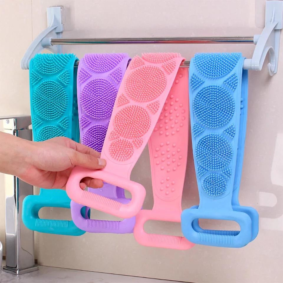 Silicone Body Wash , Body Scrubber Belt With Double Side Shower Belt