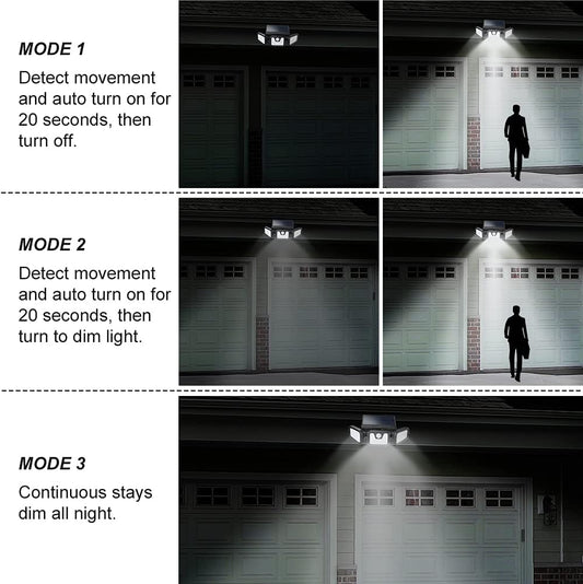 3 Head 3 Mode Solar LED Lights