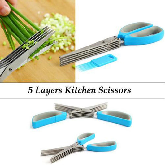 5 layer Scissor Multifunctional Stainless Steel Multi Layer Kitchen Scissor