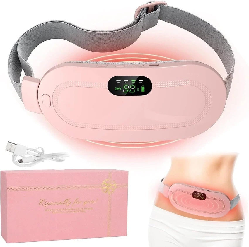 New imported Electric Cramp Massager Vibra-tor Heating Belt for Menstrual Relief Pain Waist Stomach Warming Women Gift Rechargeable in Pakistan
