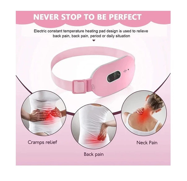 New imported Electric Cramp Massager Vibra-tor Heating Belt for Menstrual Relief Pain Waist Stomach Warming Women Gift Rechargeable in Pakistan