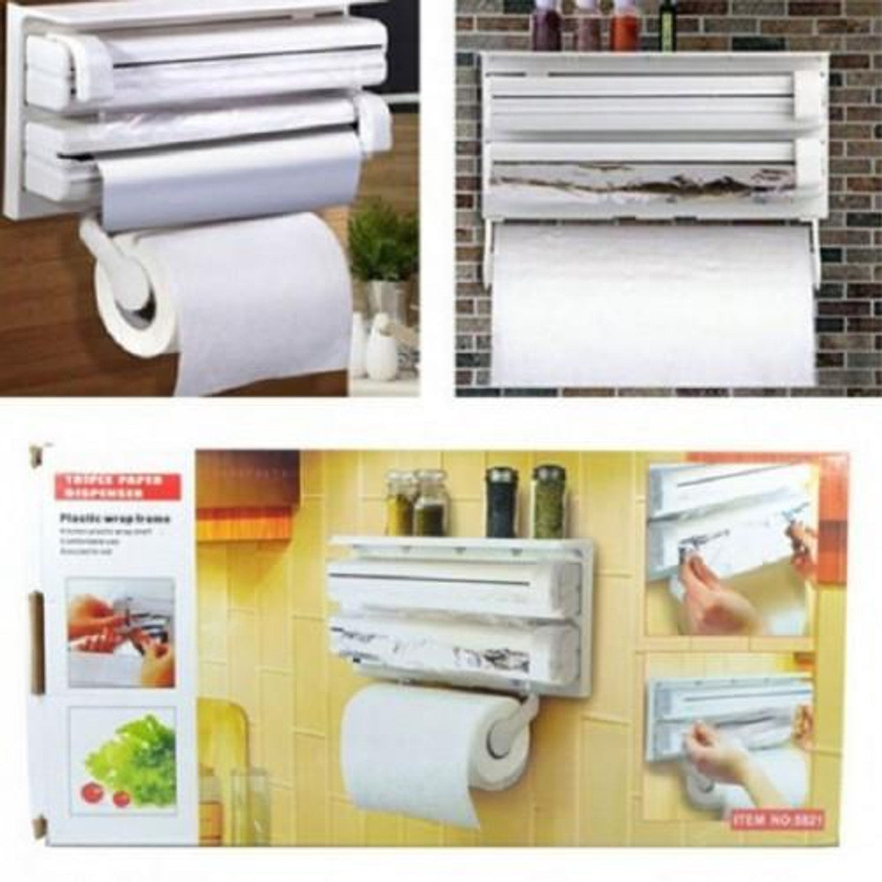 3 In 1 Kitchen Triple Paper Dispenser