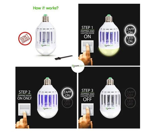 Mosquito Killer Bulb UV Light Mosquito Killer 2 in 1 LED Bulb Energy Saver 15W LED Light Mosquito Killer Lamp