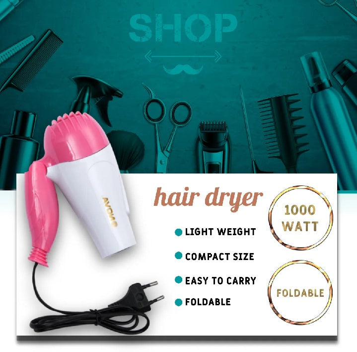 Nova 1000W Foldable Mini Hair Dryer for Men and Women