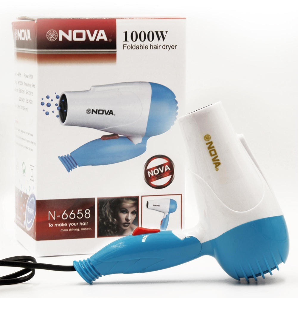 Nova 1000W Foldable Mini Hair Dryer for Men and Women