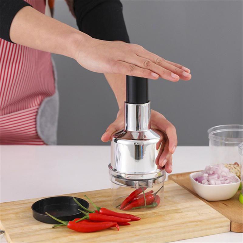 Home-X HOME-X Jumbo Food Chopper, Manual Handheld Kitchen Slicer with  Stainless Steel ZigZag Blade-One Piece Salad Vegetable Chopper